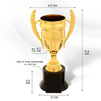 Кубок 179C, наградная фигура, золото, подставка пластик, 17,5 × 8,8 × 8 см.