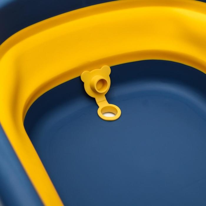 Ванночка детская складная со сливом, «Мишка», 83 см., цвет синий Ванночка детская складная со сливом, «Мишка», 83 см., цвет синий