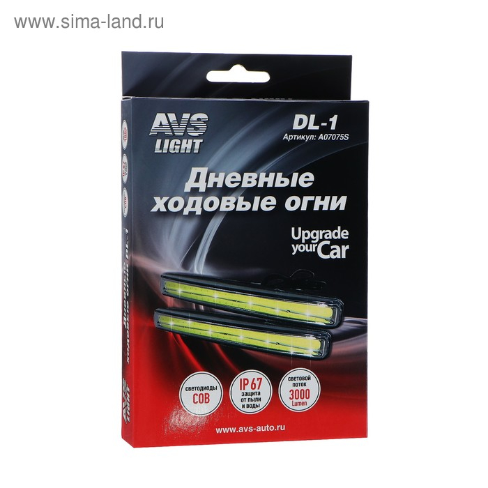 Дневные ходовые огни DRL AVS DL-1, 155 x 33 x 17 мм, 24 Вт, 1 светодиод, набор 2 шт Дневные ходовые огни DRL AVS DL-1, 155 x 33 x 17 мм, 24 Вт, 1 светодиод, набор 2 шт