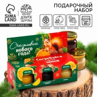 Новый год! Подарочный набор «Согревайся этой зимой», два Мёд кремовыйа и варенье с шишками, 3 х 30 г