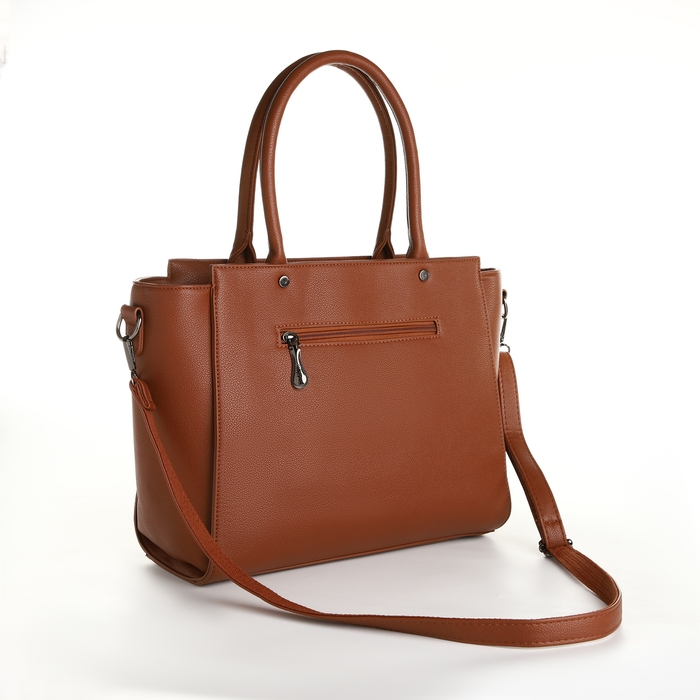 Сумка женская тоут, на молнии, цвет рыжий