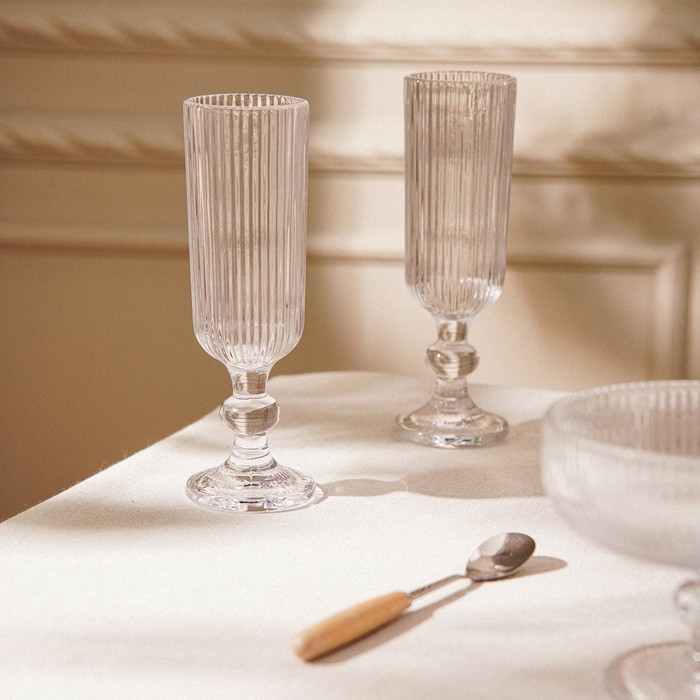 Набор бокалов для шампанского стеклянный SL Home «Модерн», 150 мл, 5,5×18,5 см, цвет прозрачный Набор бокалов для шампанского стеклянный SL Home «Модерн», 150 мл, 5,5×18,5 см, цвет прозрачный