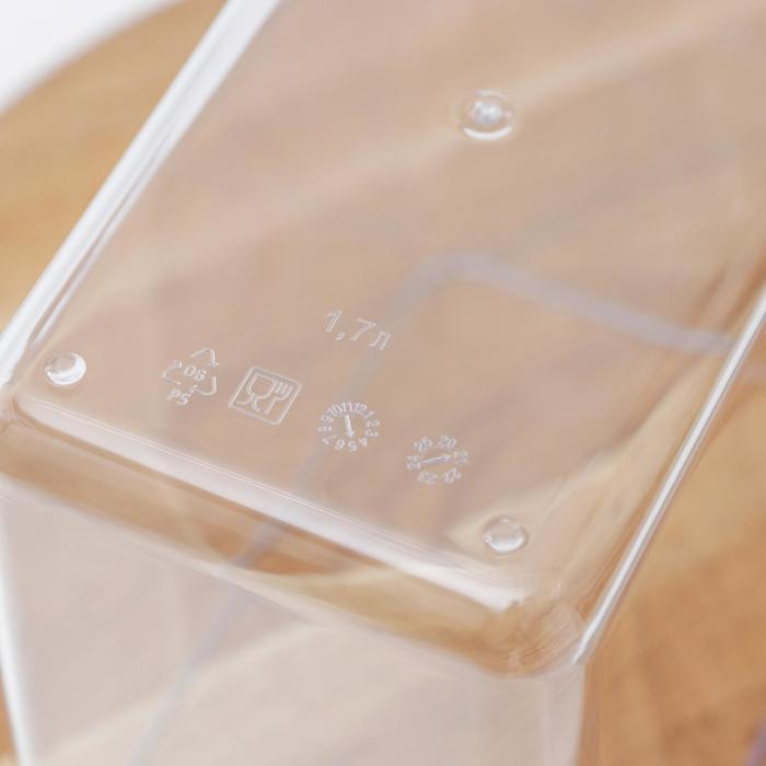 Контейнер для сыпучих продуктов &laquo;Степ&raquo;, 1.7 л, 16&times;10&times;14 см, цвет белый