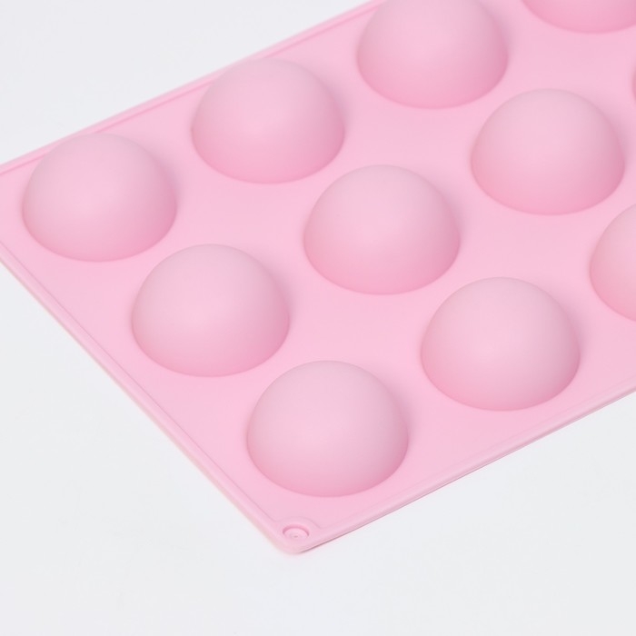 Форма для выпечки Доляна «Полусферы», силикон, 29×17 см, 15 ячеек (d=4 см), цвет МИКС Форма для выпечки Доляна «Полусферы», силикон, 29×17 см, 15 ячеек (d=4 см), цвет МИКС