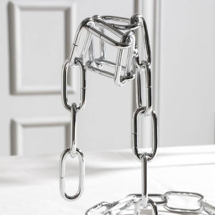 Подставка для бутылки Доляна «Цепь», 18×12×20 см, цвет хром Подставка для бутылки Доляна «Цепь», 18×12×20 см, цвет хром