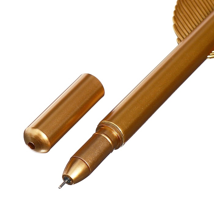 Ручка гелевая-прикол Перо золотое