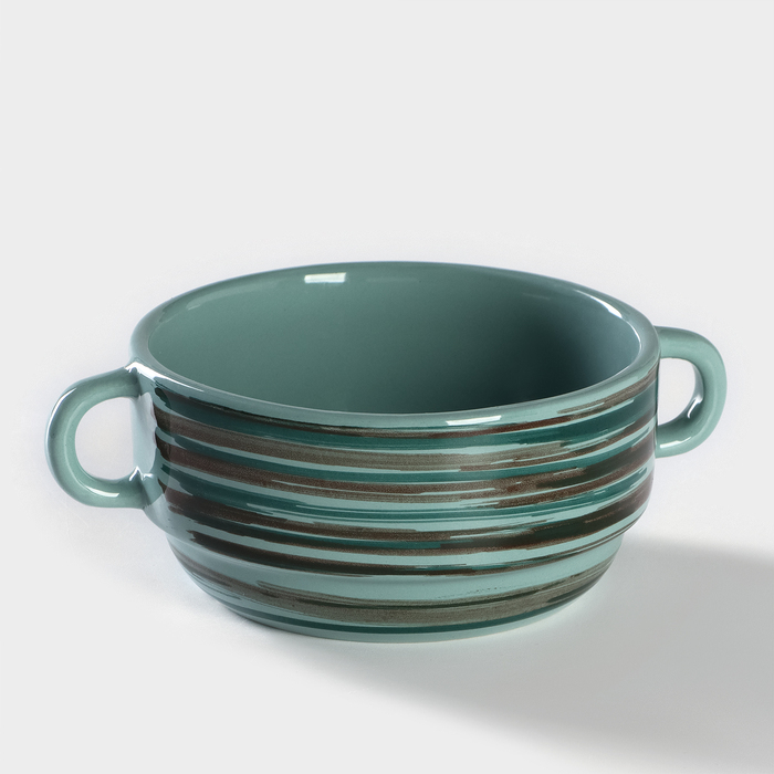 Бульонница фарфоровая Tramontano, 300 мл, 11,5×5,5 см, цвет зелёный