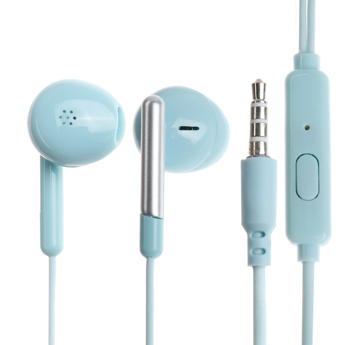 Наушники R-8, проводные, вкладыши, микрофон, 1 м, Jack 3.5 мм, голубые Наушники R-8, проводные, вкладыши, микрофон, 1 м, Jack 3.5 мм, голубые