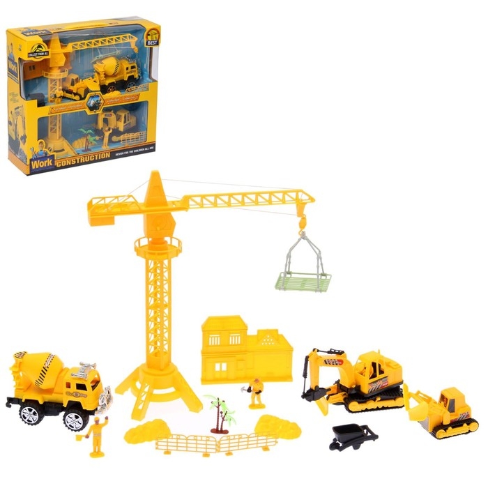 Набор игровой «Стройка», кран и спецтехника Набор игровой «Стройка», кран и спецтехника