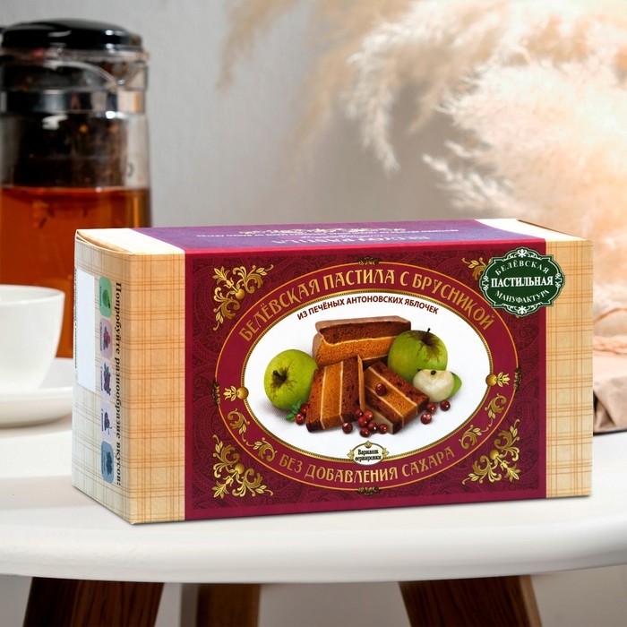 Пастила «Белёвская» с брусникой, без сахара, 180 г Пастила «Белёвская» с брусникой, без сахара, 180 г