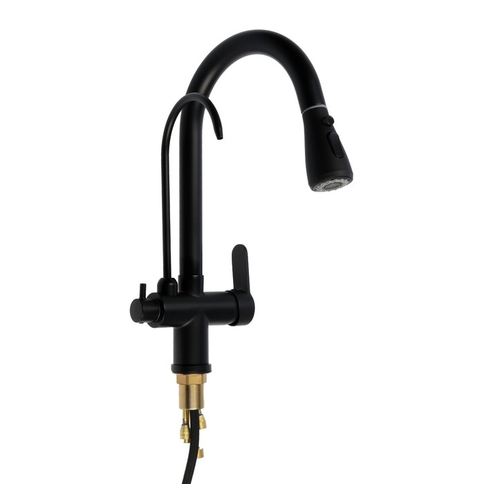 Смеситель для кухни ZEIN Z7212, кран для питьевой воды, с выдвижной лейкой, латунь, черный    924026 Смеситель для кухни ZEIN Z7212, кран для питьевой воды, с выдвижной лейкой, латунь, черный    924026