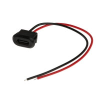 Разъем Type-C с проводом 10 см CARTAGE, 2 pin, 1,5 А, 5 В, черный