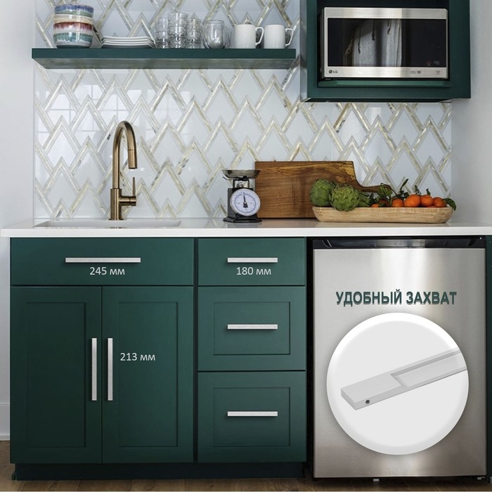 Ручка торцевая CAPPIO RP101CH, м/о 224 мм, цвет матовый хром Ручка торцевая CAPPIO RP101CH, м/о 224 мм, цвет матовый хром