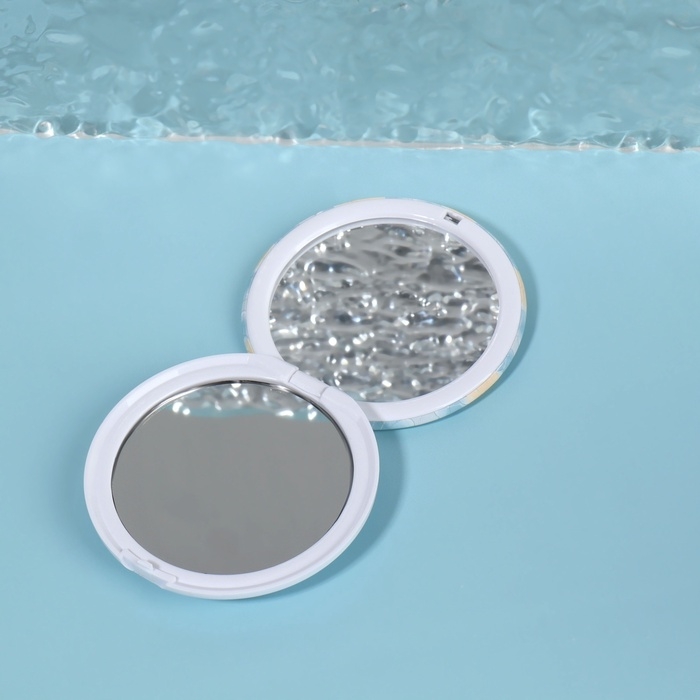 Зеркало складное «Нежность», d = 7,5 см, цвет голубой