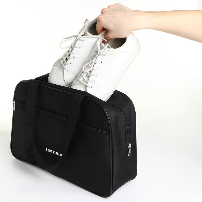 Сумка спортивная, TEXTURA, маленький размер, цвет чёрный Сумка спортивная, TEXTURA, маленький размер, цвет чёрный