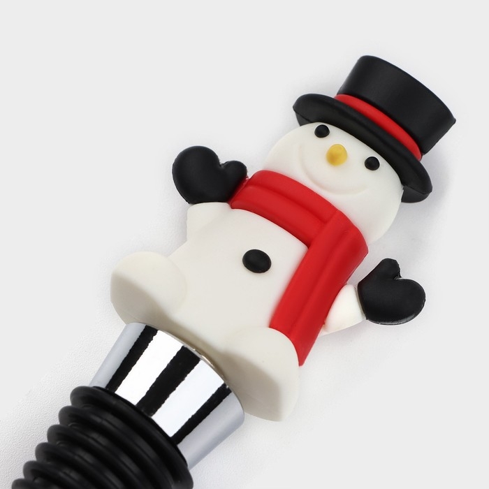 Пробка для бутылки Доляна «Снеговик», 12 см Пробка для бутылки Доляна «Снеговик», 12 см