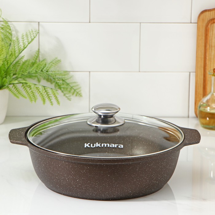 Жаровня, 3 л, d=38 см, h=9 см, антипригарное покрытие, цвет коричневый Жаровня, 3 л, d=38 см, h=9 см, антипригарное покрытие, цвет коричневый