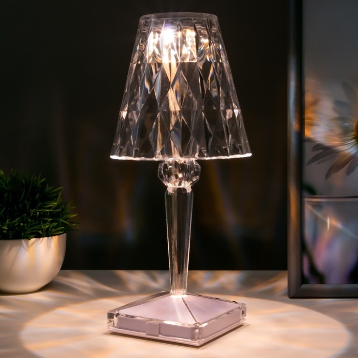 Настольная лампа 16862/1PR LED 0.8Вт 4000К USB АКБ прозрачный 12х12х26 см RISALUX Настольная лампа 16862/1PR LED 0.8Вт 4000К USB АКБ прозрачный 12х12х26 см RISALUX