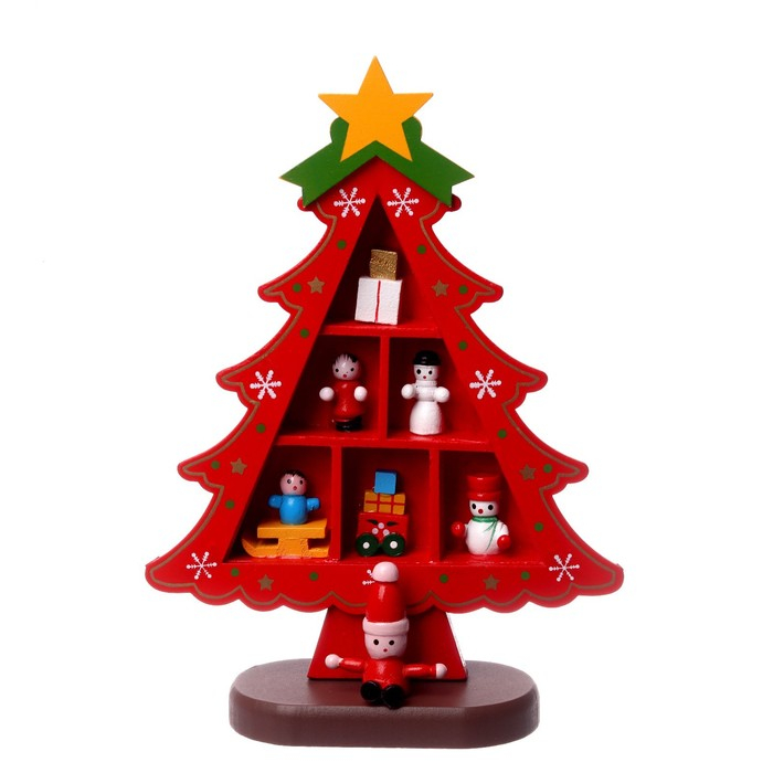 Новогодний сувенир «Ёлка с ячейками под подарки», 14,5 × 19,5 см, красная Новогодний сувенир «Ёлка с ячейками под подарки», 14,5 × 19,5 см, красная