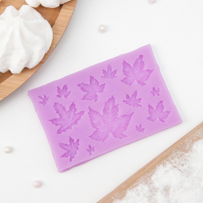 Молд Доляна «Листья», силикон, 9,5×6,3 см, цвет МИКС Молд Доляна «Листья», силикон, 9,5×6,3 см, цвет МИКС