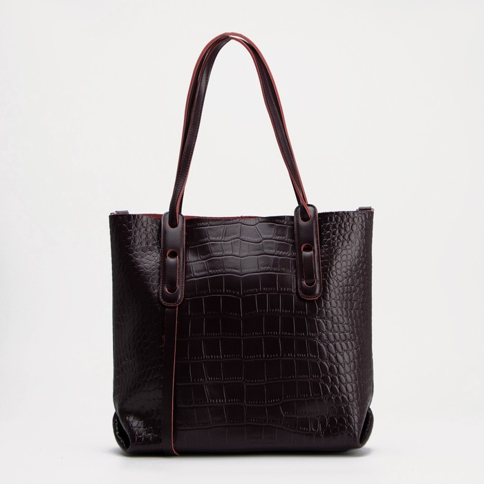 Сумка-тоут на молнии, цвет бордовый