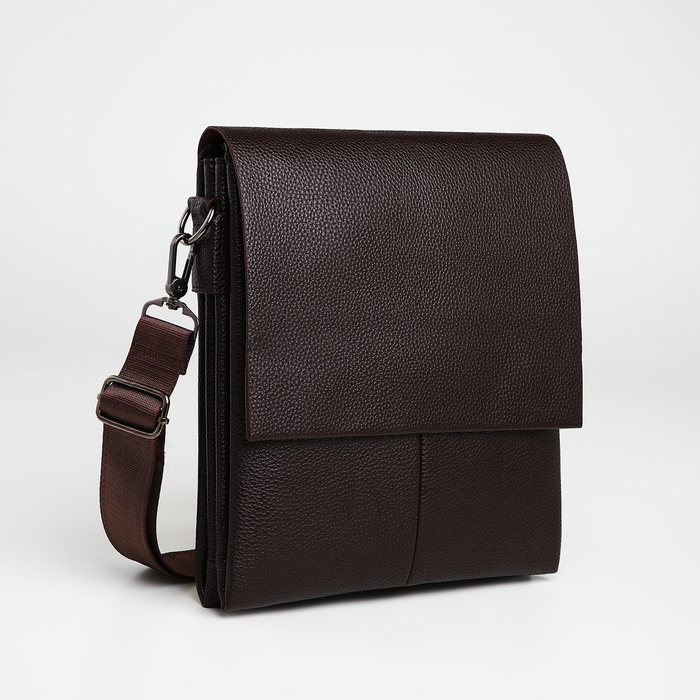 Сумка мужская через плечо TEXTURA, наружный карман, цвет коричневый Сумка мужская через плечо TEXTURA, наружный карман, цвет коричневый