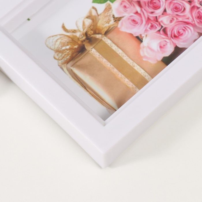 Фоторамка пластик на 11 фото 10х10, 10х15 см  Фоторамка пластик на 11 фото 10х10, 10х15 см "Бабочки" белая 48х63 см