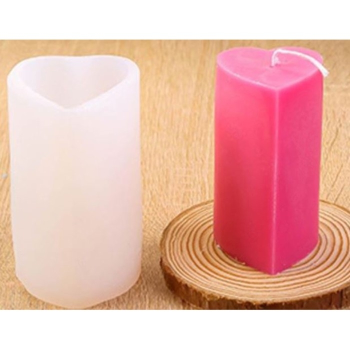 Молд силикон для свечи Молд силикон для свечи "Сердечко. Столбик" 6х5,7х10 см