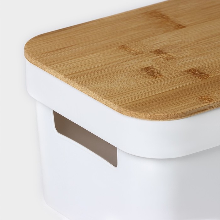 Контейнер для хранения с крышкой LaDо́m «Натурэль», 25,5×17×12см, цвет белый Контейнер для хранения с крышкой LaDо́m «Натурэль», 25,5×17×12см, цвет белый