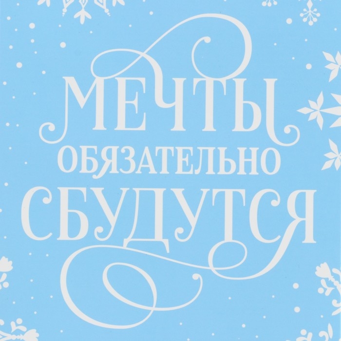 Пакет под бутылку, треугольный «Мечты», 13 х 32 х 11.3 см, Новый год