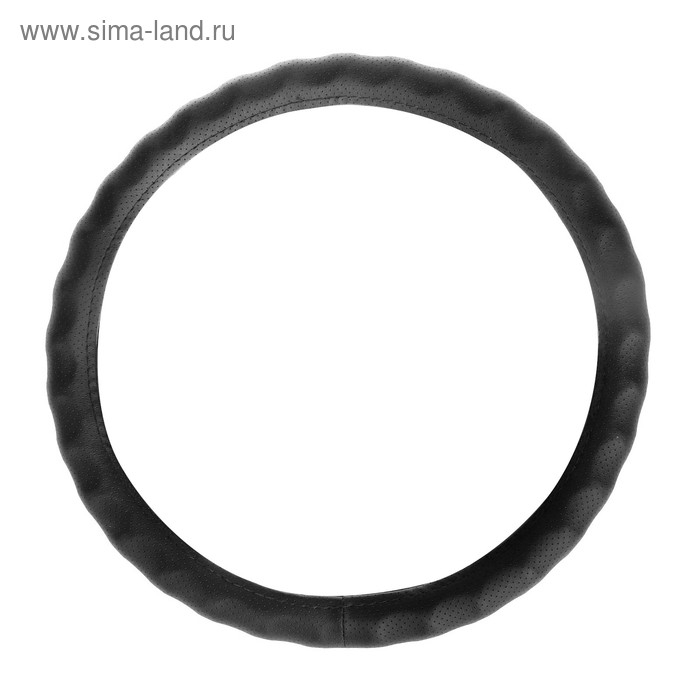 Оплетка на руль TORSO, кожа PU, перфорация, рельефная, размер 38 см, черный Оплетка на руль TORSO, кожа PU, перфорация, рельефная, размер 38 см, черный