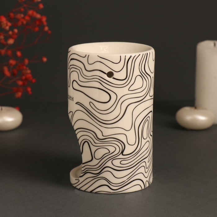 Аромалампа керамика  Аромалампа керамика "Ты свободен" белая 7,2х7,2х11,6 см