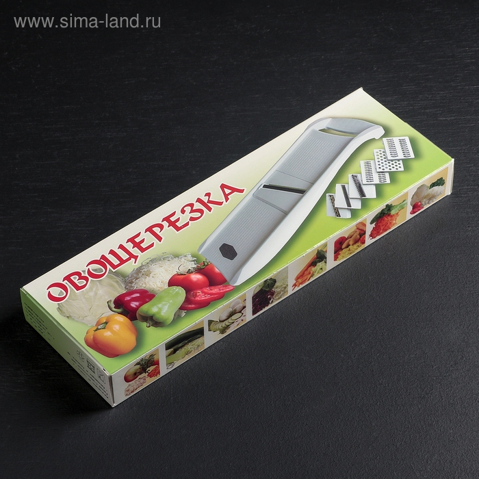 Овощерезка с 6 насадками, пластик ABS, цвет белый Овощерезка с 6 насадками, пластик ABS, цвет белый