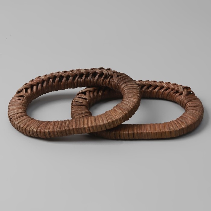 Ручки для сумок деревянные, плетёные, d = 9,8 × 5,9 / 13,5 × 9,5 см, 2 шт, цвет коричневый Ручки для сумок деревянные, плетёные, d = 9,8 × 5,9 / 13,5 × 9,5 см, 2 шт, цвет коричневый