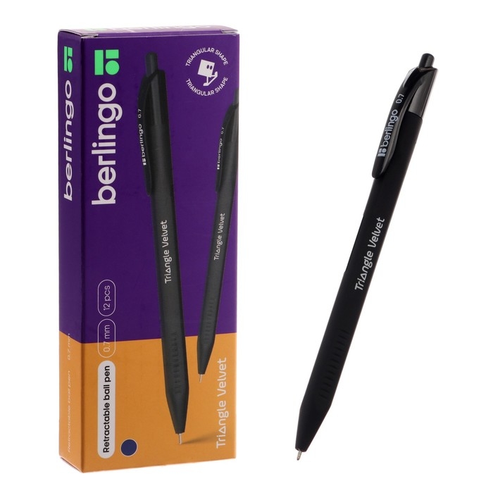 Ручка шариковая автомат Berlingo Triangle Velvet (NEW) трехгран. корпус син 0,7мм Ручка шариковая автомат Berlingo Triangle Velvet (NEW) трехгран. корпус син 0,7мм
