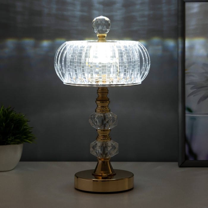 Настольная лампа сенсорная Настольная лампа сенсорная "Ренди" LED 3Вт 3000-6000К USB АКБ диммер золото 15,5х15,5х30 см 102220