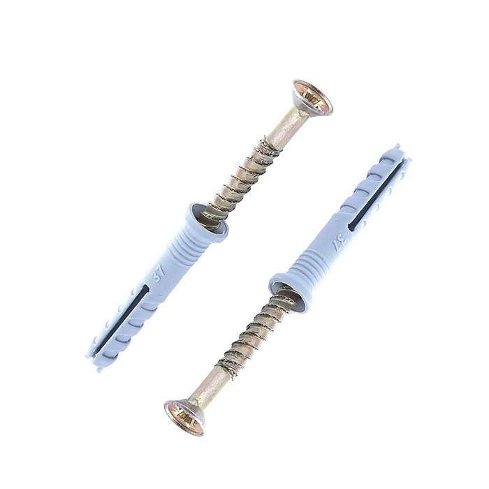 Дюбель-гвоздь "Стройбат", полипропиленовый, потайная манжета, 6x40 мм, 200 шт