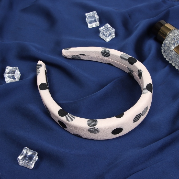 Ободок для волос Ободок для волос "Жаннет" стиль круги, 3 см, чёрно-розовый