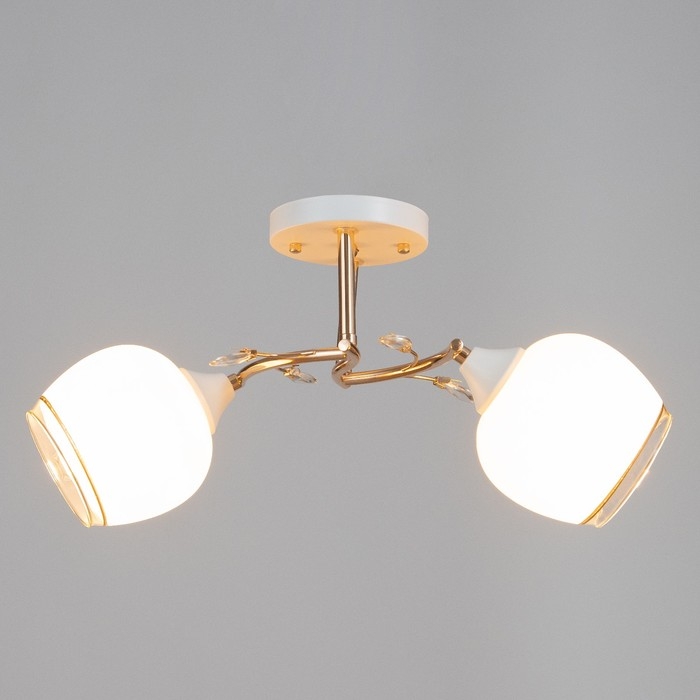 Люстра потолочная Кимберли 2хE27 40Вт Золото, белый