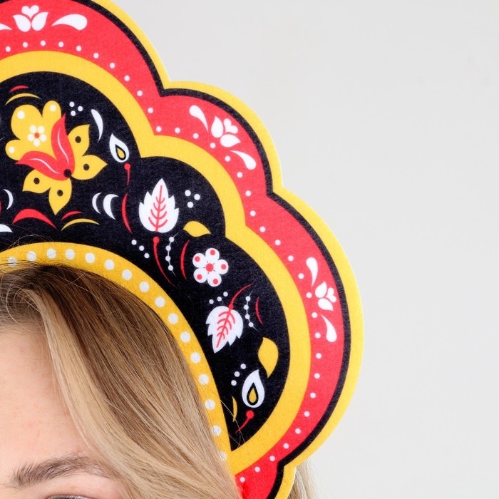 Карнавальный кокошник «Русская красавица» из фетра, с нанесением Карнавальный кокошник «Русская красавица» из фетра, с нанесением