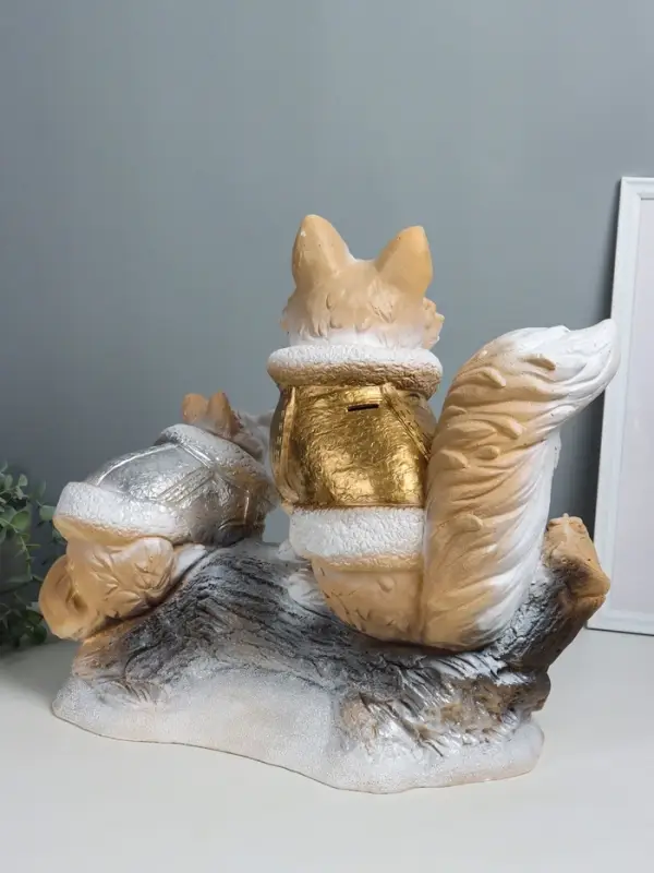 Копилка "Лисичка на бревне" 45х49х23 см