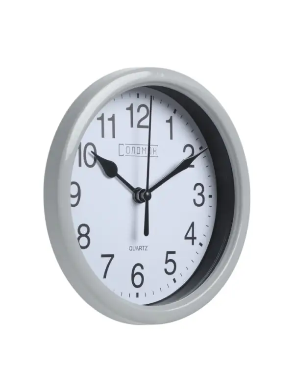 Часы настенные классические &laquo;Соломон&raquo;, бесшумные, плавный ход, d=15 см, серебристые, от батарейки 1&times;АА