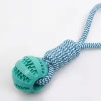 Игрушка канатная, плетёная с мячом, до 30 см, до 120 г, голубая