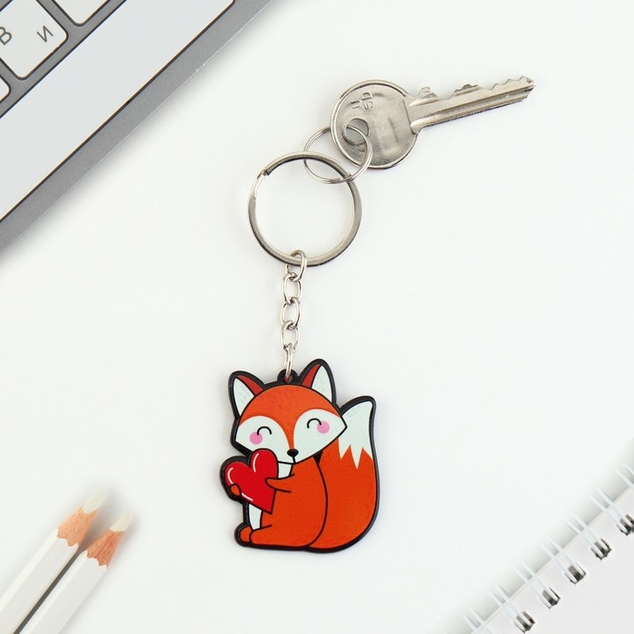 Брелок для ключей акриловый «Лиса», 3,5 х 10 см