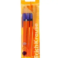 Набор ручек шариковых ErichKrause Slender Stick Orange, SuperGlide, 4 штуки, узел 0.7 мм, синий