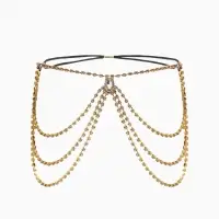 Цепочка на бедро бодичейн "Шахерезада" со стразами, цвет белый в золоте Цепочка на бедро бодичейн "Шахерезада" со стразами, цвет белый в золоте