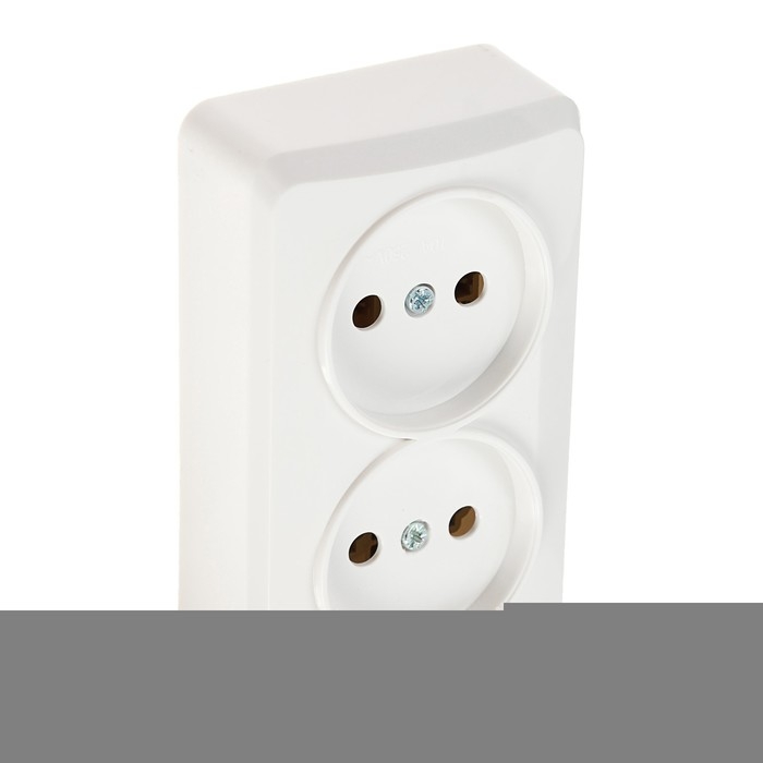 Розетка двухместная Luazon Lighting  Розетка двухместная Luazon Lighting "СПБ", 10 А, без з/к, белая