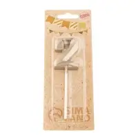 Свеча в торт на шпажке &laquo;Алмаз&raquo;, цифра 2, шампань, 5&times;2.6 см