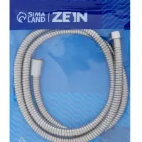 Душевой шланг ZEIN Z21PS, растягивающийся 150-200 см, гайки латунь, нержавеющая сталь, Имп/Имп