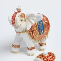 Шкатулка полистоун &laquo;Белый слон в красочной попоне&raquo; 19&times;8&times;16.5 см